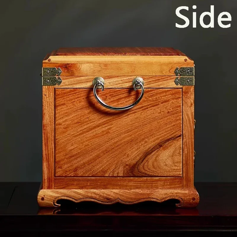 Шкатулка для драгоценностей из цельного дерева ретро-коробки хранения держатель