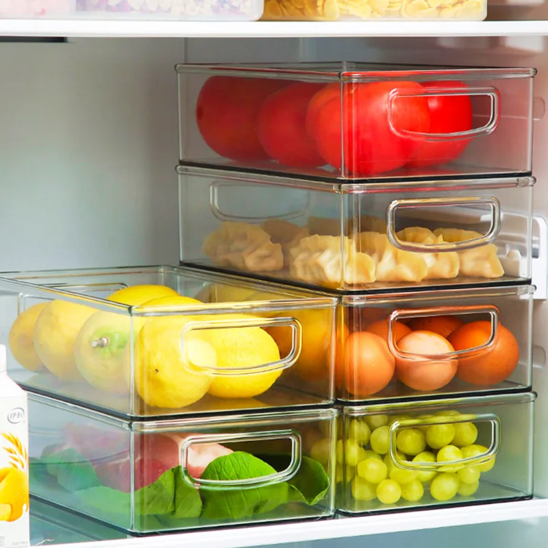 

Refrigerator Food Storage Container Fridge Organizer Bins Drawer Transparent Storage Bin Clear Plastic Pantry Food Storage Racks
