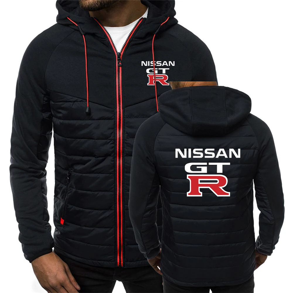 

Nissan GTR 2022 Brand Spring and Autumn Men's Print Short Hooded Overcoat for Male Cotton-padded Stitching Jacket Clothing