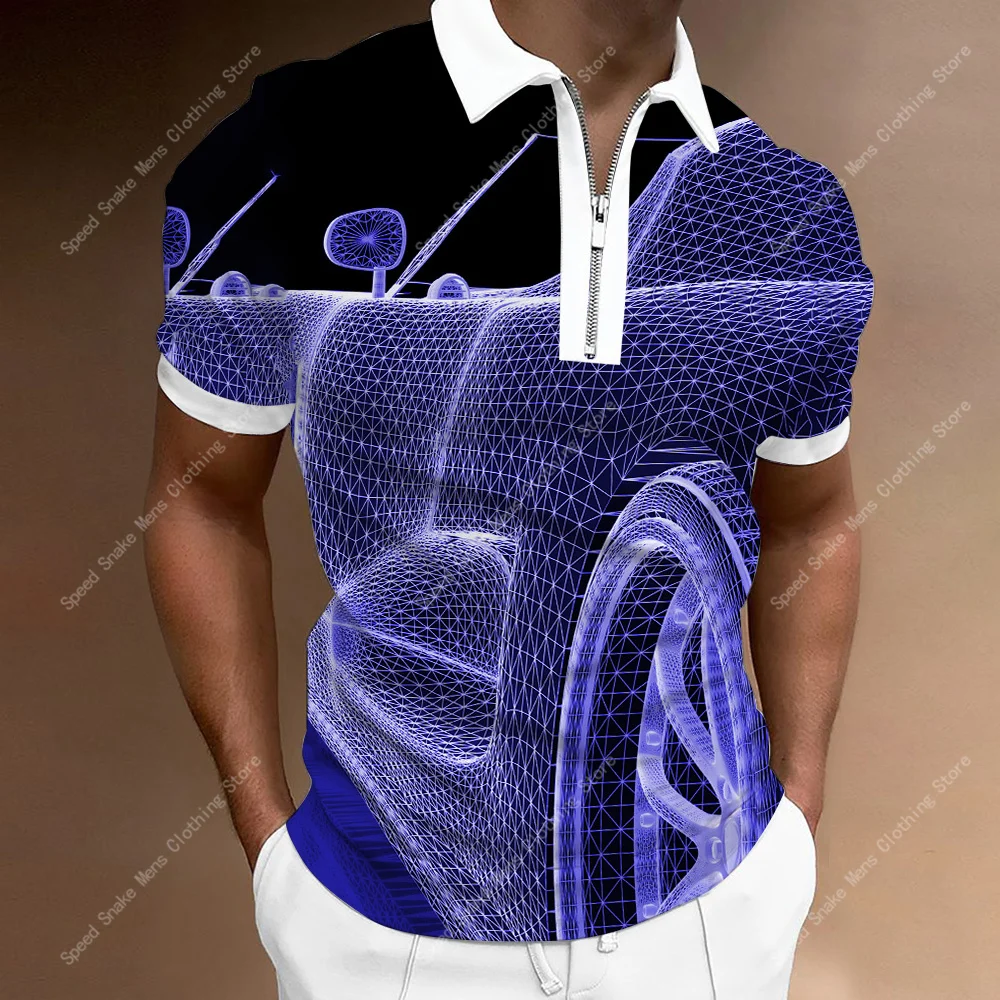 

Men's Golf Polo Shirts Summer T Shirt Brand High Quality Short-Sleeved Tees Tops Anti-Pilling Breathable Man Clothing With Zip