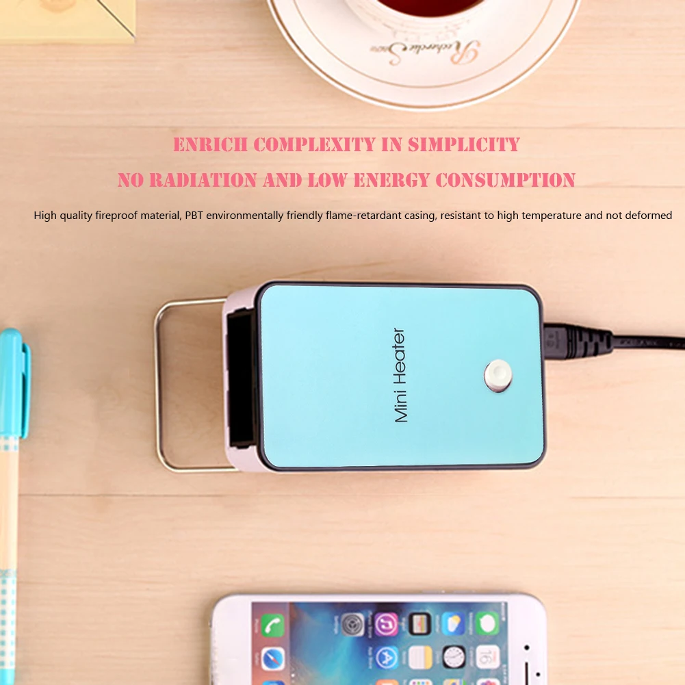 

Portable Mini Heater Separable Power Supply 50W Heating Stove Non-slip Support Stand Table Warm Blower for Home Dormitory Office