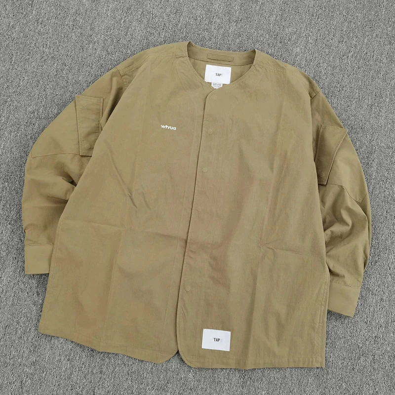 

Мужская рубашка с длинным рукавом wtap, весна 2023, в японском стиле с вышивкой Bone Cityboy, свободные повседневные топы без воротника