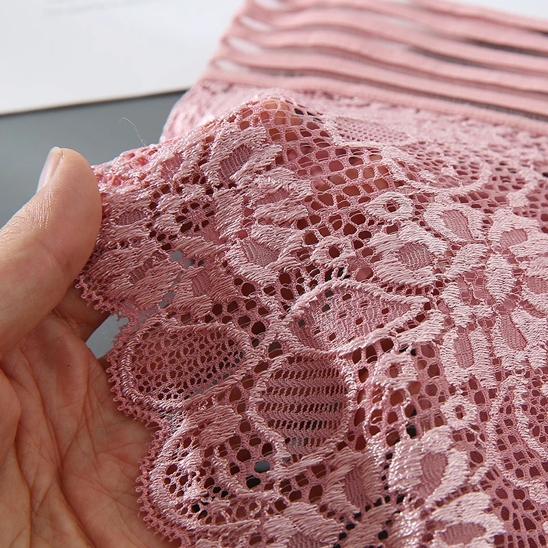 3PCS Plus Size High Waist Women's Panties Lace Sexy Underwear Solid Color Seamless Soft Female Lingerie Briefs