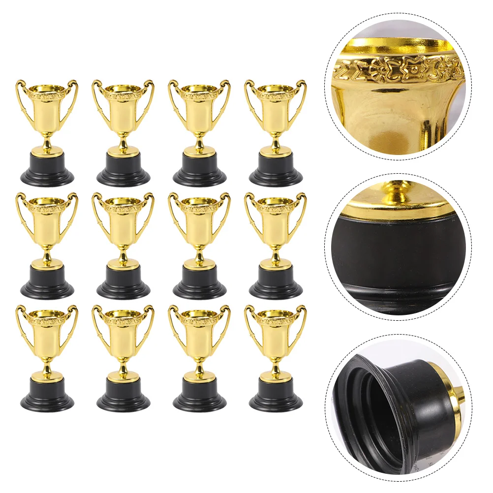 

12Pcs Mini Gold Cups Trophies Children'S Reward Plastic Trophy Reward Trophies Plastic Kids Prize Cups School Rewarding Supplies