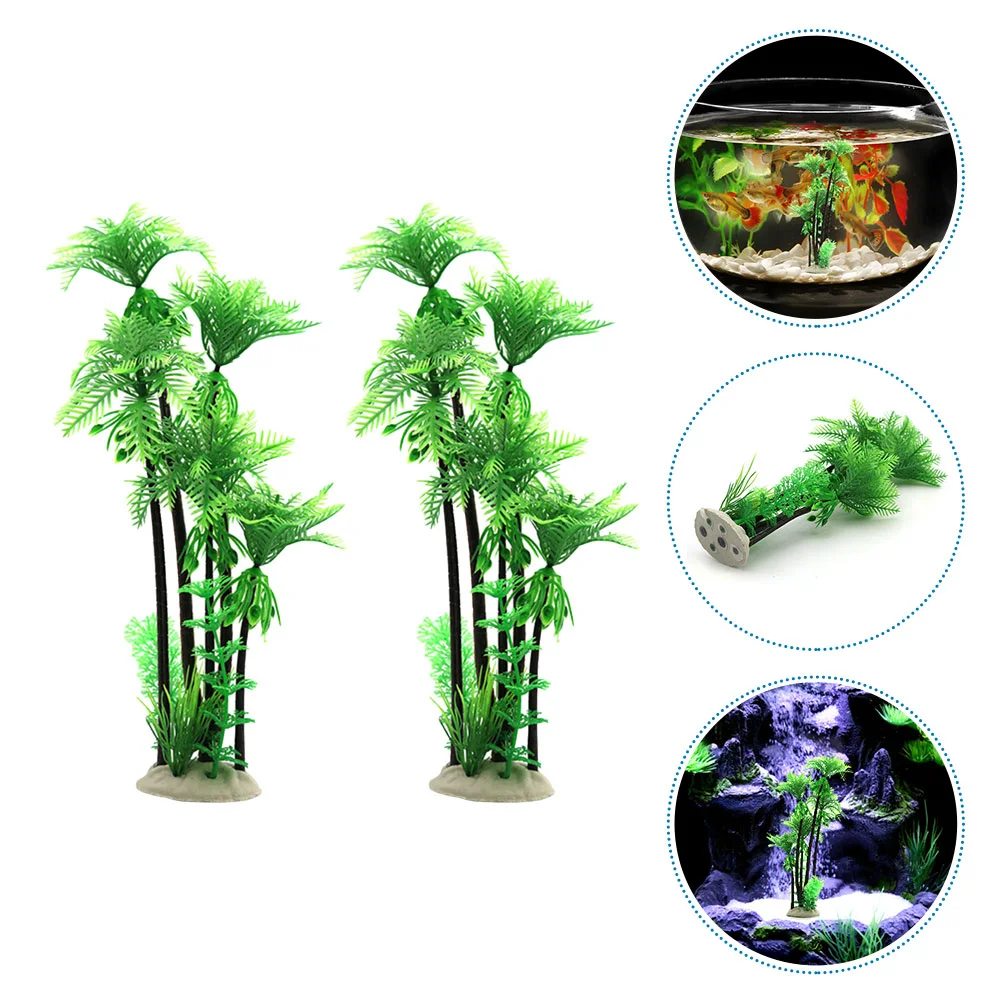 

Tree Palm Aquarium Tank Miniature Mini Artificial Model Decor Trees Decorations Scenery Landscape Cupcake Topper Ornament