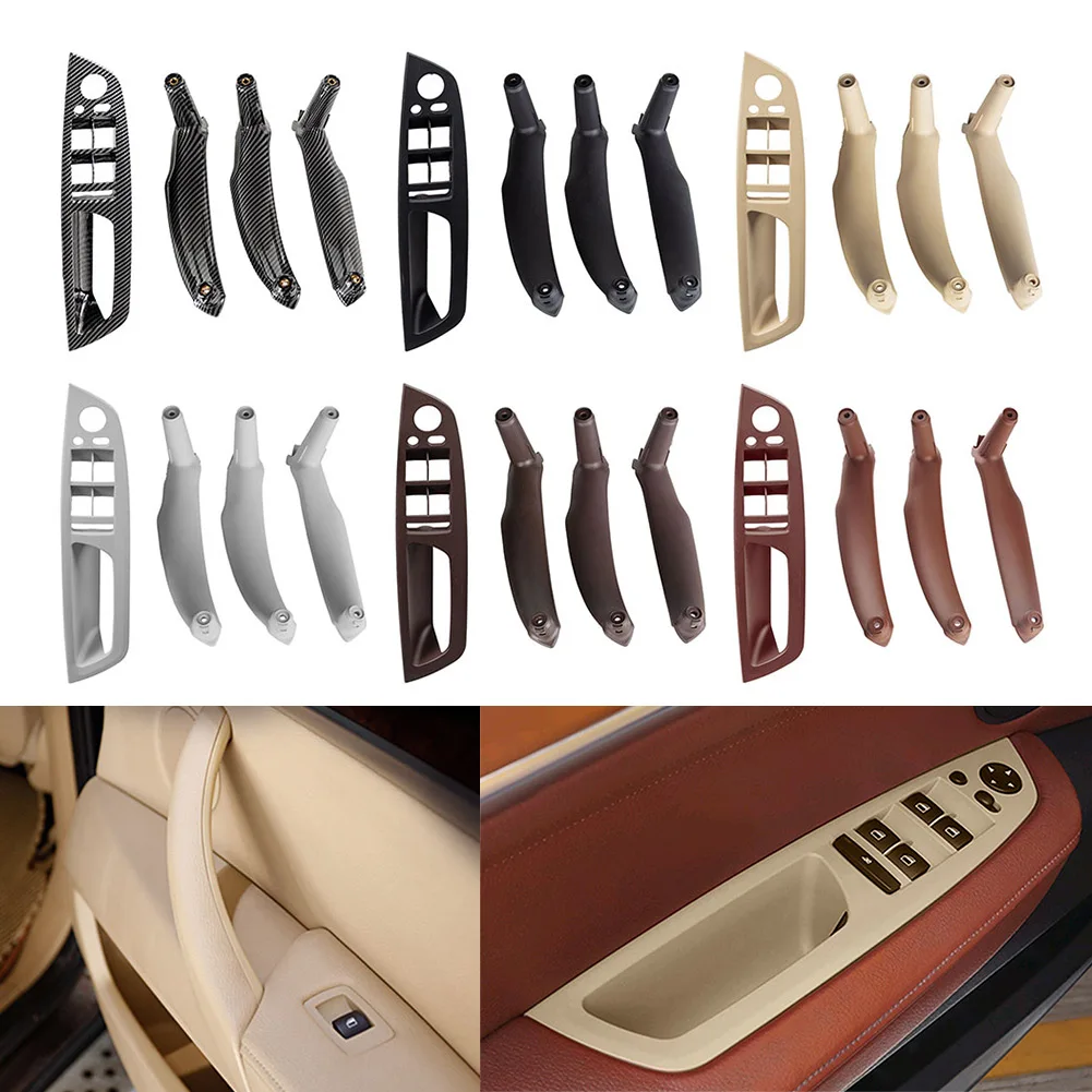 

4Pcs/Set Car Inner Door Pull Handle Trim Cover Interior Accessories for BMW X5 E70 X6 E71 E72 LHD Only