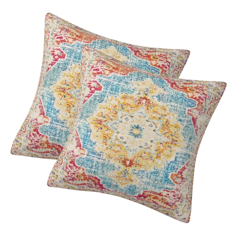 Набор из 2 наволочек с богемным узором 18x18 дюймов мягкая наволочка для