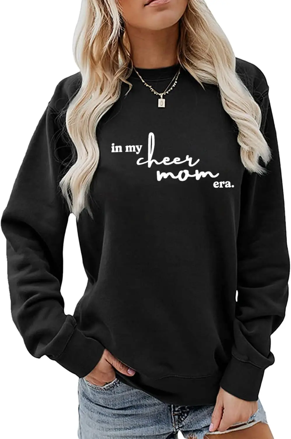 Толстовка In My Cheer Mom Era свитер для черлидинга женский пуловер с круглым вырезом