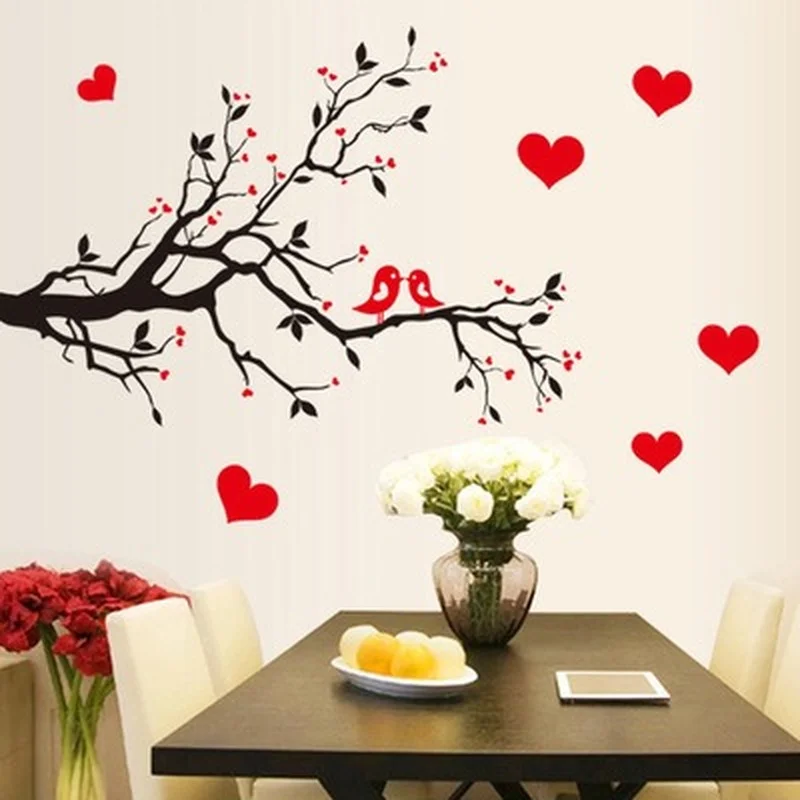 

Plum Blossom Branches Wallpapers TV Background Living Room Home Wall Decorative Decals Posters Self Adhesive PVC Wallstickers