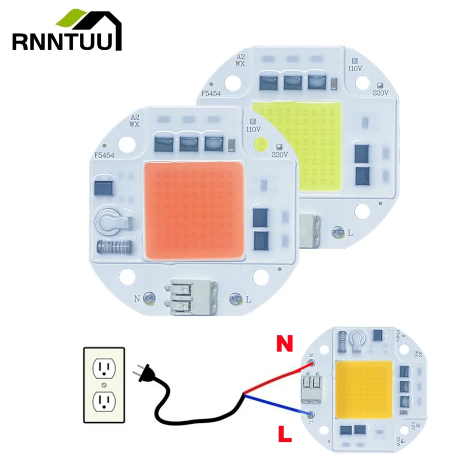 

RnnTuu Welding Free 100W 70W 50W COB LED Chip for Spotlight Floodlight 220V 110V Integrated LED Light Beads Aluminum F5454