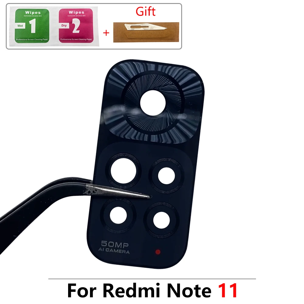100% Original Rear Back Camera Glass Lens With Glue Adhesive For Xiaomi Redmi 6 6A 7 8 9 K30 K40 Note 11 Glob 8T 10 5G 10T 6 Pro