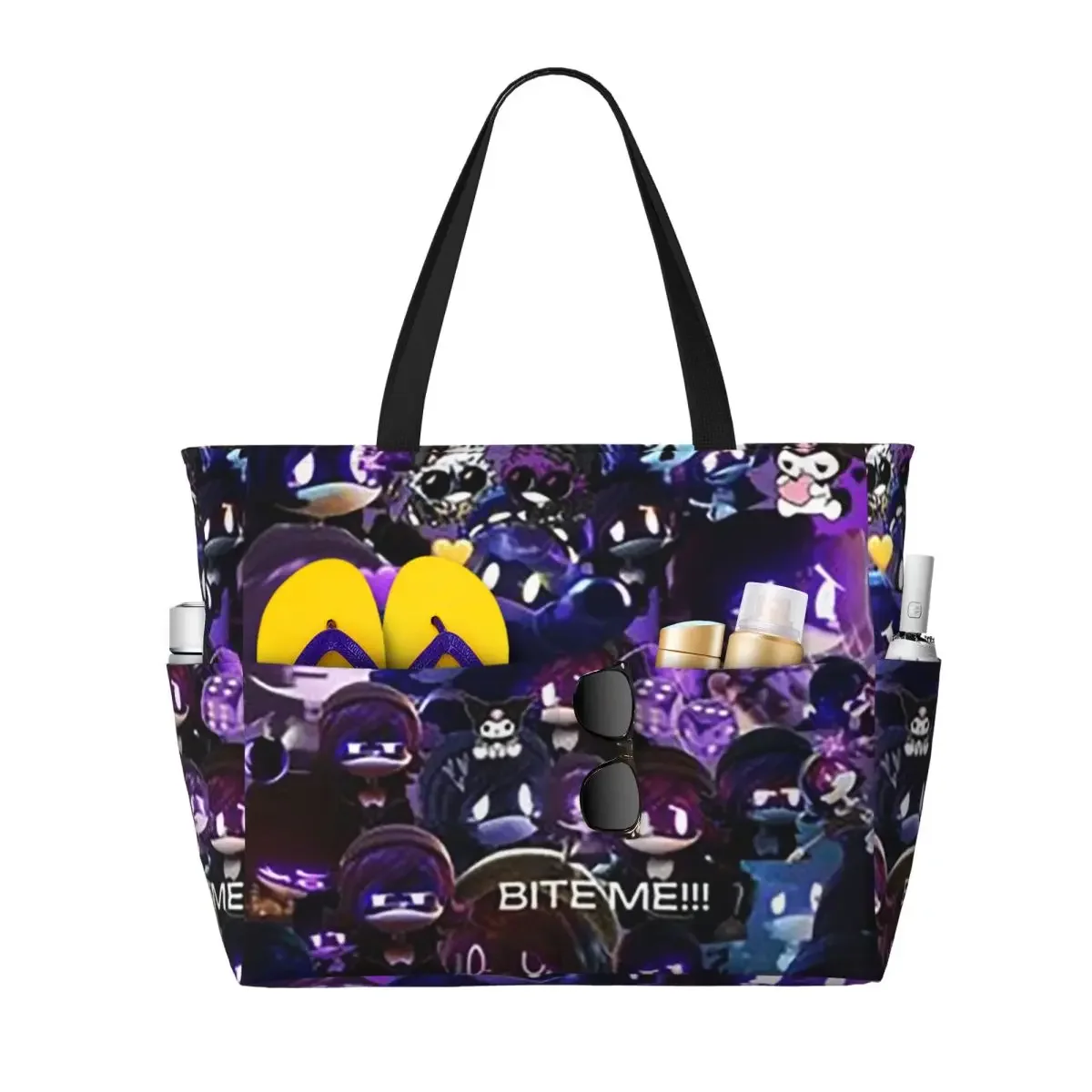 Фото Сумка-тоут Murder Drones Uzi Collage Beach Tote Bag, спортивная сумка для спортзала и йоги, большая сумка-тоут, женская дорожная сумка, сумка для фитнеса №1
