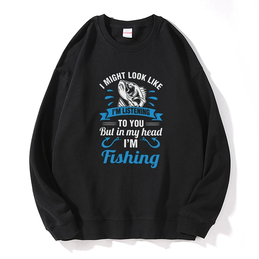 

COSMIC STRING cotton men hoodies casual fishing print o-neck sweater cool men hoodies loose new style autumn hoodies tops