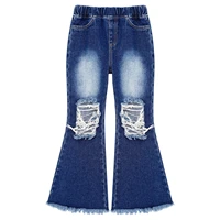 kids girls bell bottom denim pants fashion tassel ripped jeans for teen girls trousers 6 16 years children flare pants