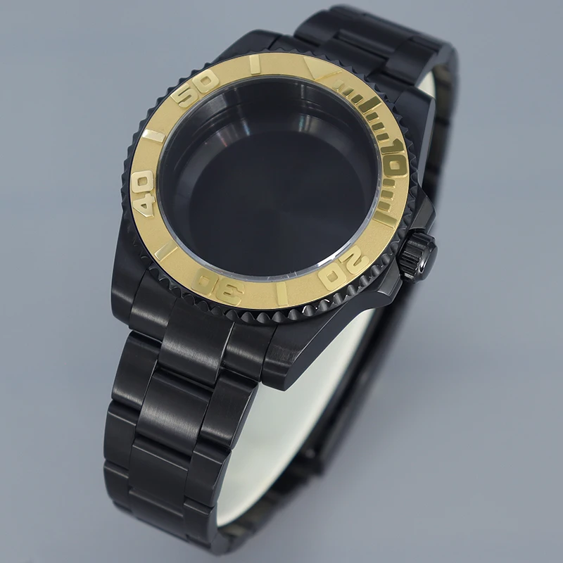 NH35 40 мм ремешок для часов планер Seiko NH36 4R36 8215 2824 черный циферблат 28 5 серебристый