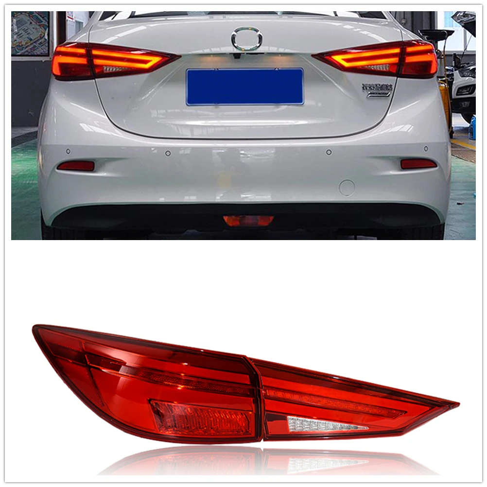 

LED Tail Light Assembly For Mazda 3 Axela 2014-2018 Red Car Car Rear Bumper Taillight Trunk Signal Indicator Lamp Bulb Taillamp