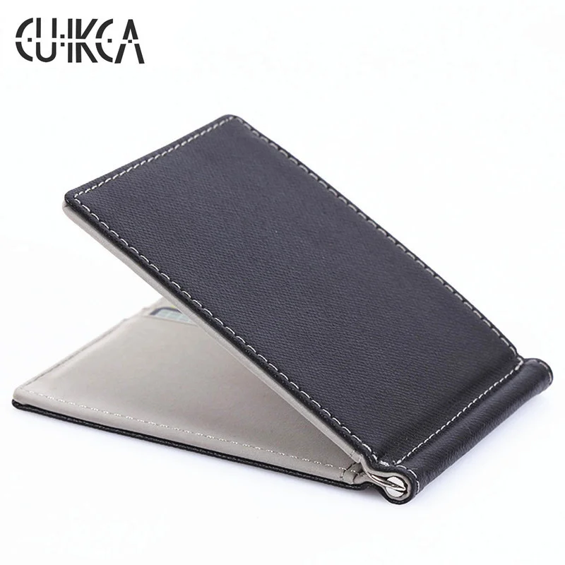 

CUIKCA South Korea Style Money Clips Fashion Men Wallet Purse Ultrathin Slim Wallet Mini Leather Wallet ID Credit Card Cases