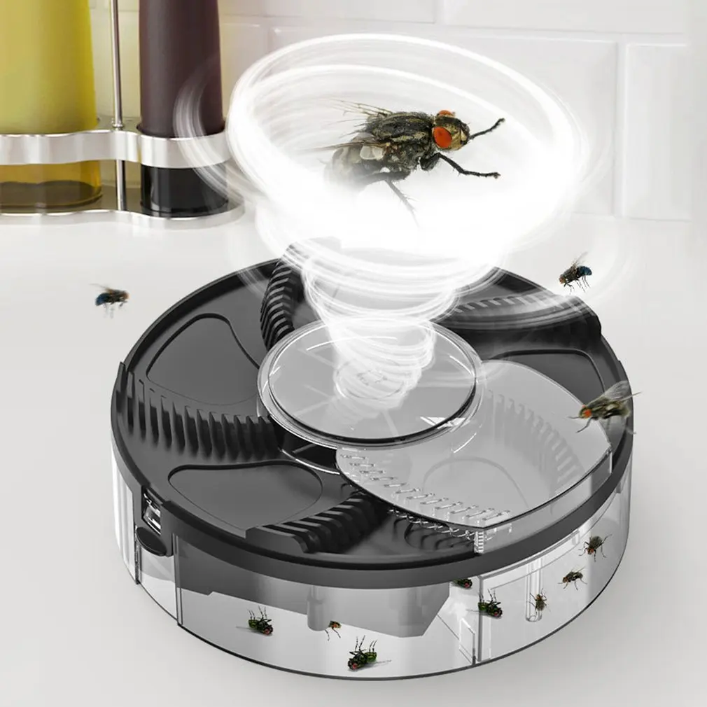 Fly Trap Electric Rotary USB Pest Control Zapper Easy Clean 