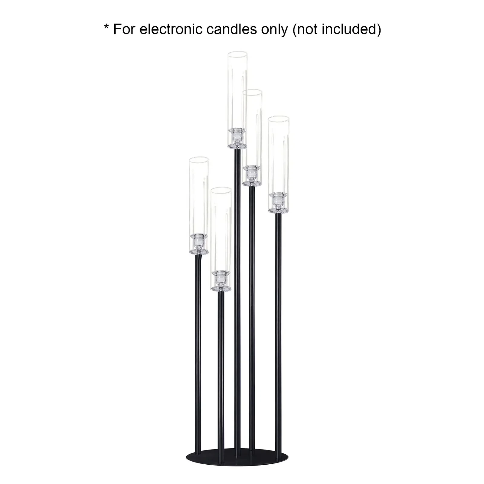 

Металлические конические подсвечники 5-ramные черные