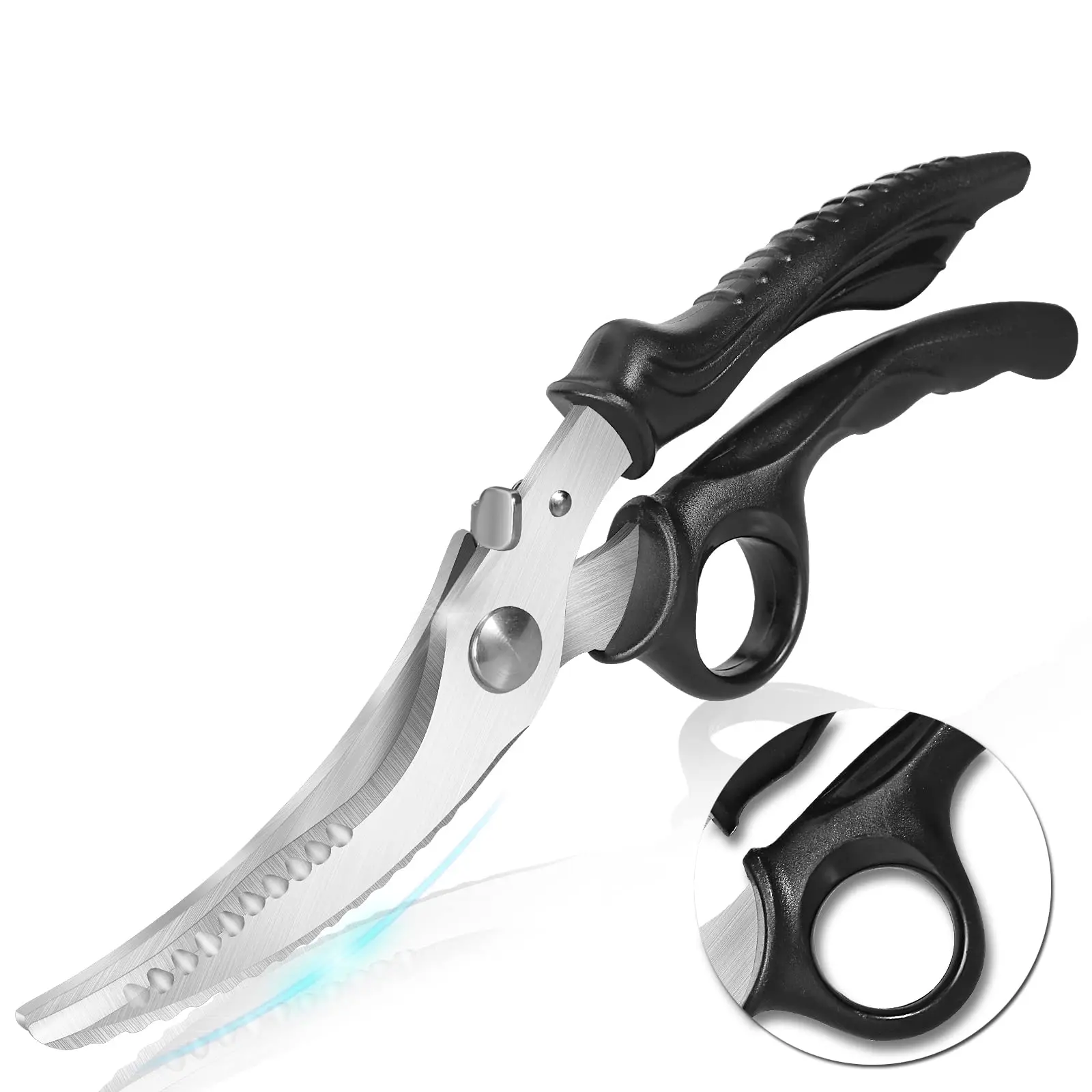 

Kitchen Knife Kitchen Shears,Stainless Steel Kitchen Scissors Duck Fish Cutter Fish Scissors Scale Clean Cook Scissors Knife