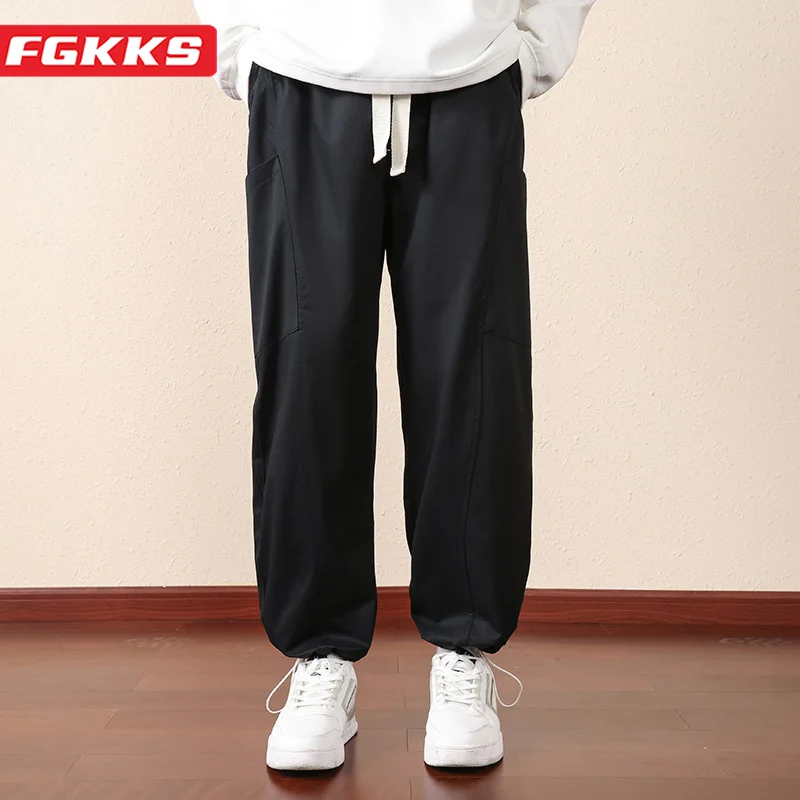 

Мужские повседневные брюки FGKKS, повседневные однотонные трендовые штаны высокого качества, уличная одежда, повседневные штаны для мужчин, 2023