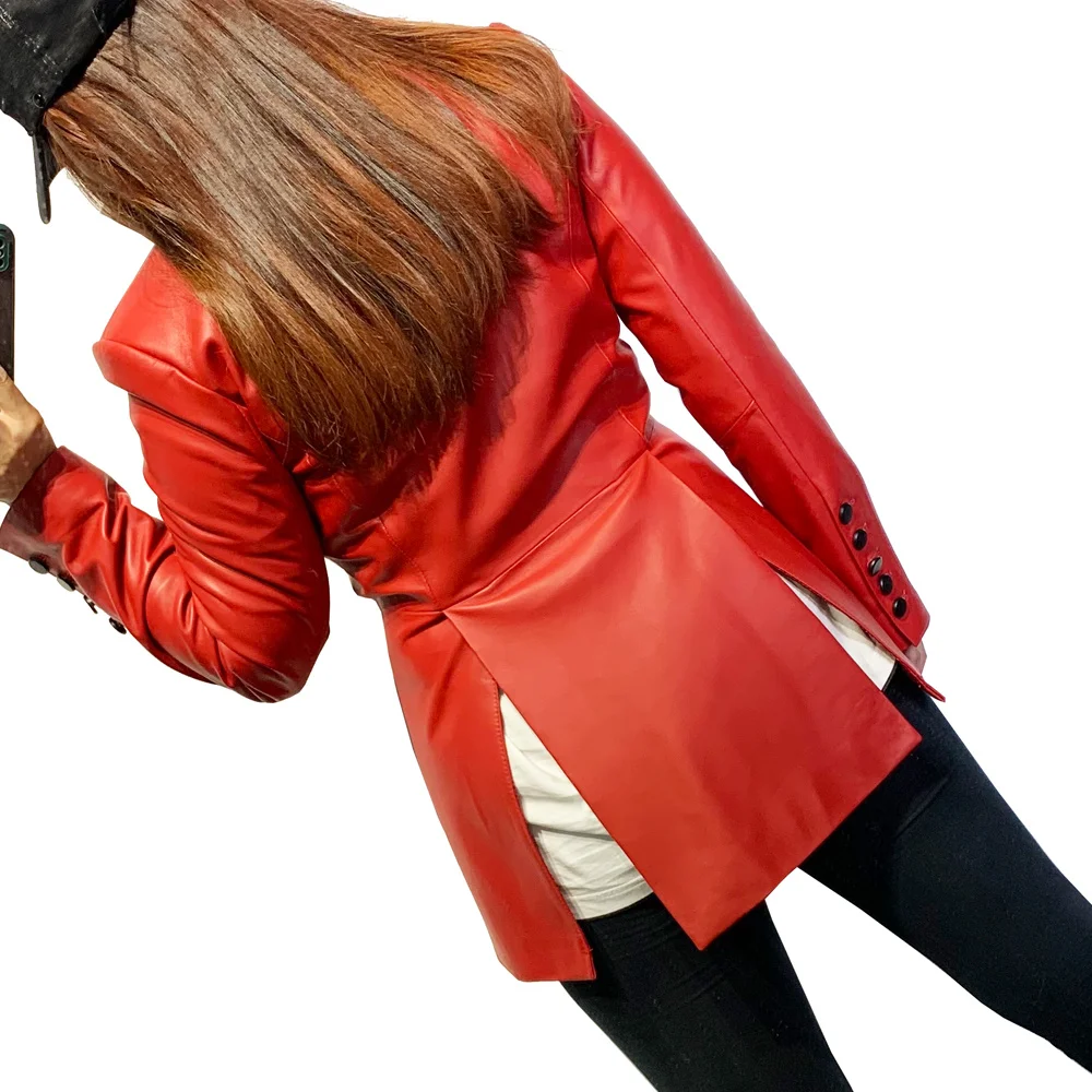 

Genuine Leather Blazer Slim Waist Sexy Shipskin Jacket