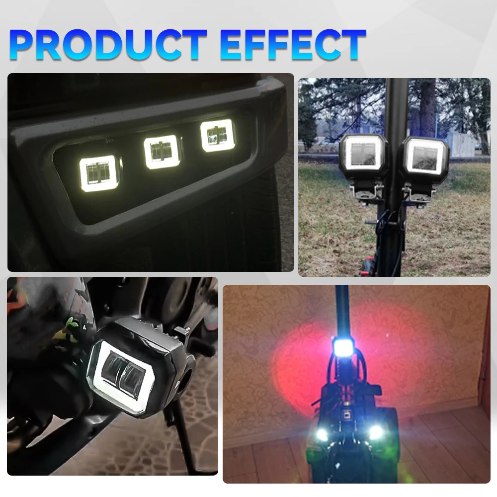 1/2 шт. светодиодные противотуманные фары ангельские глазки квадратные 12-24 В для