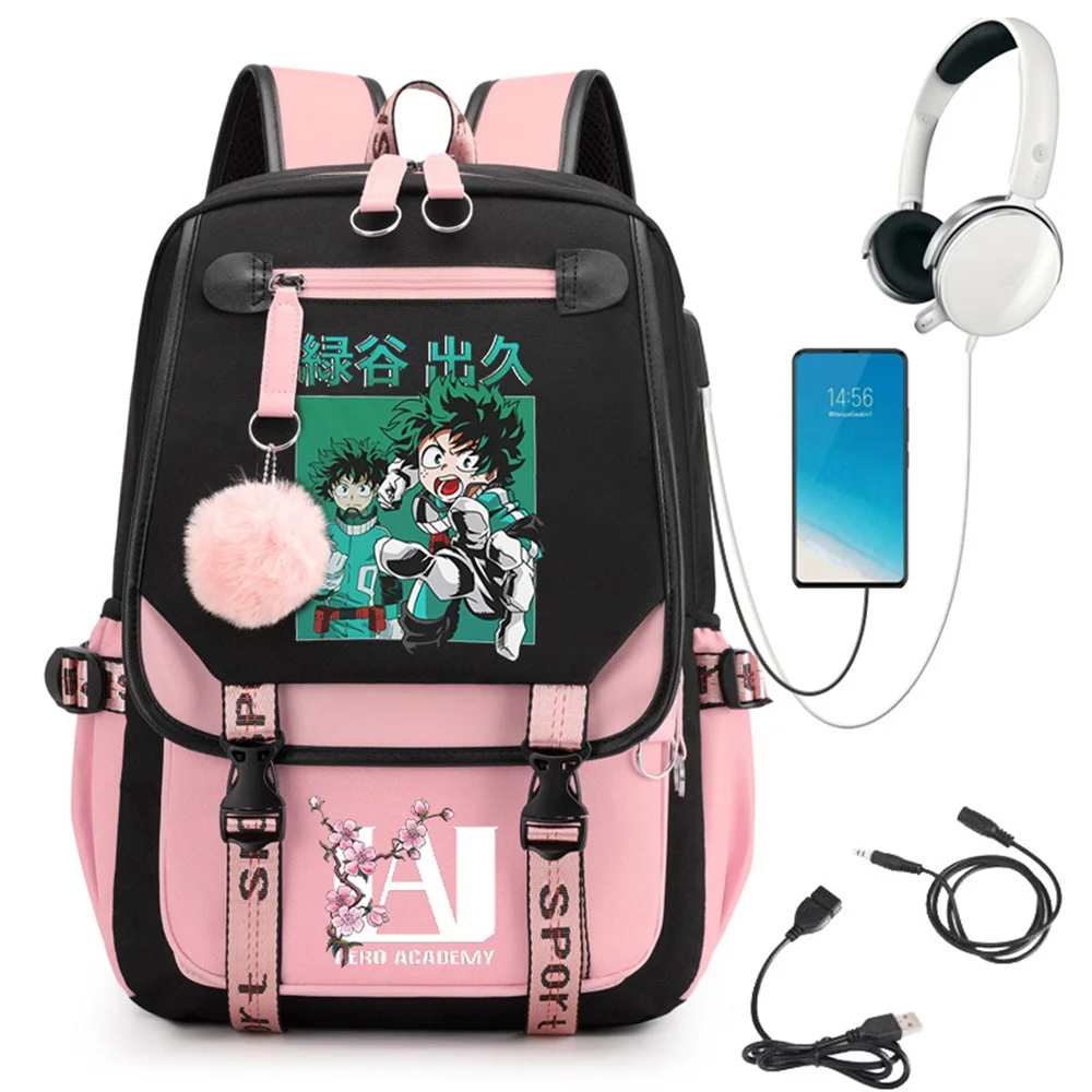 

My Hero Academia Anime Mochila Kawaii Backpack Teen Girls School Bag Women Ladies Daypack Bookbag Izuku Midoriya Travel Bags
