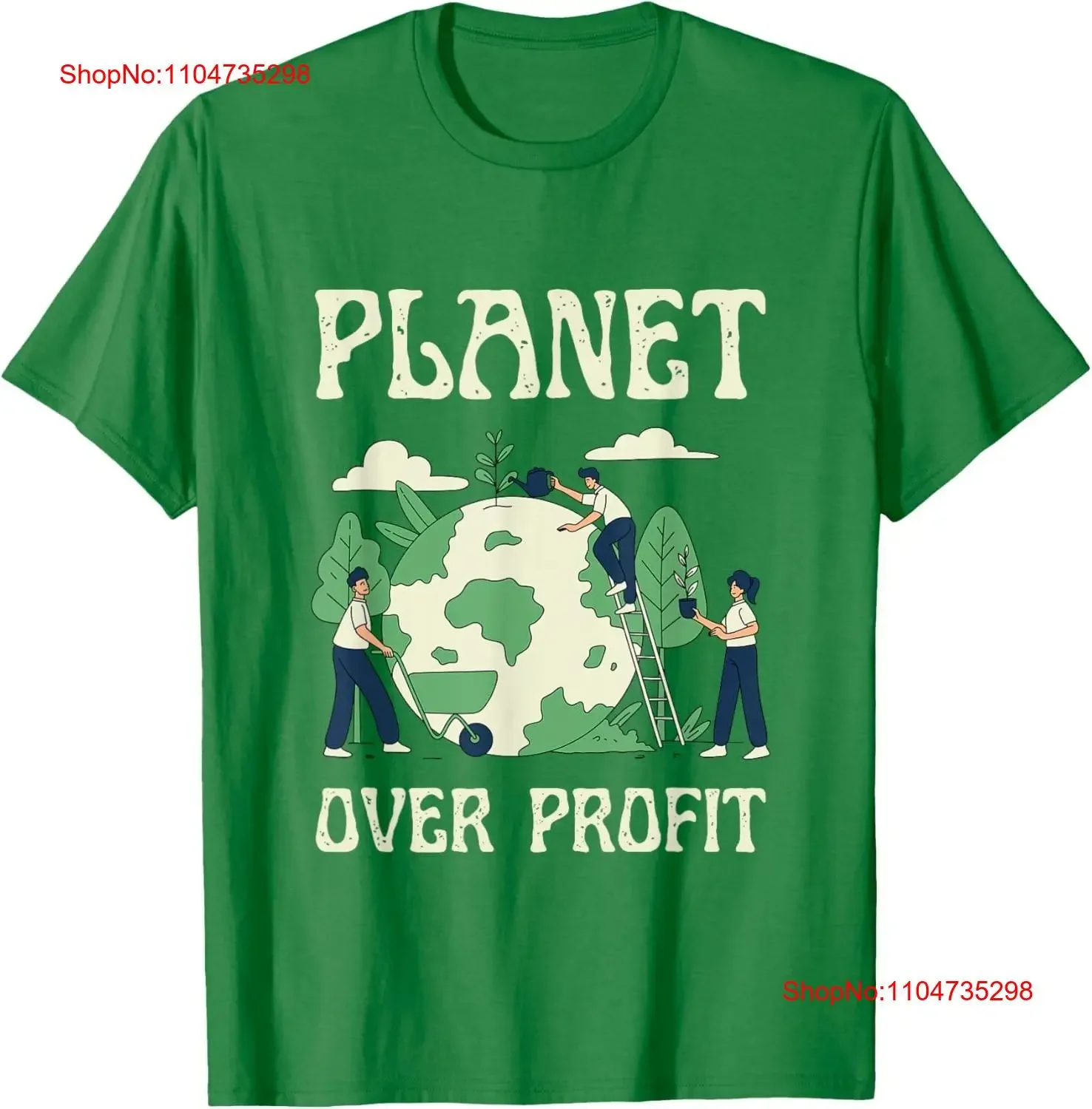 Фото Planet Over Profit Climate Change Earth Day Global Утепленная футболка винтажный стираный модный топ унисекс для повседневной носки Мягкий №1