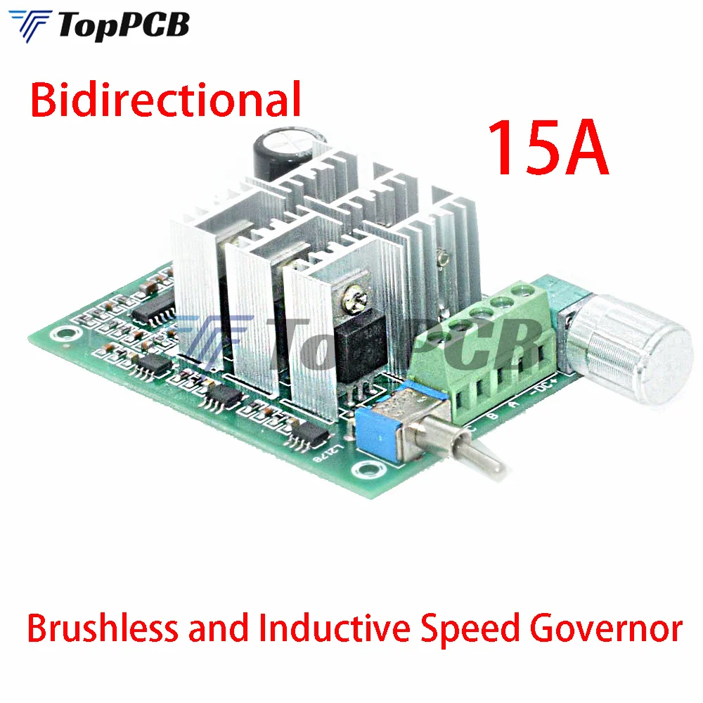 

Контроллер скорости бесщеточного электродвигателя BLDC 15А, трехфазный привод с вентилятором, с переключателем потенциометра, постоянный ток 5-36 в, 12 В, 24 В