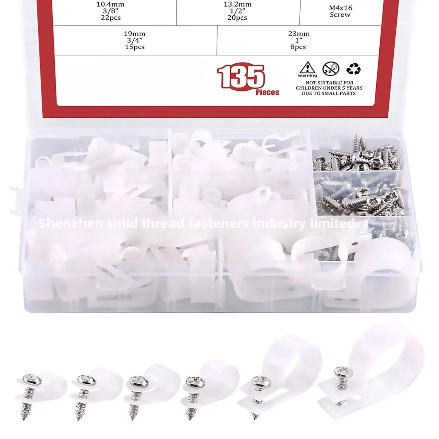 135 шт. нейлоновые зажимы для проводов R-типа фиксации кабеля пластиковые карт