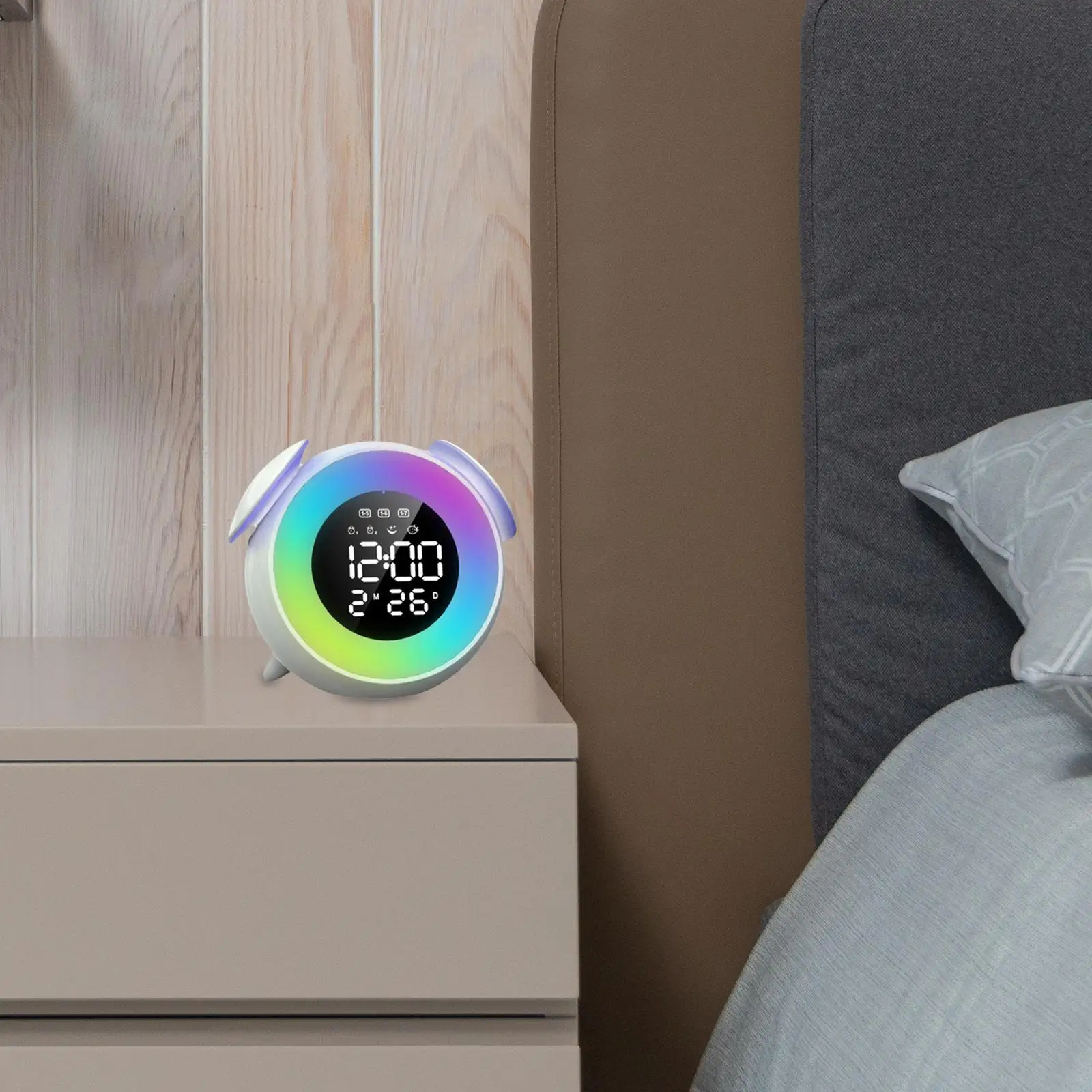 

LED Digital Alarm Clock Creative Easy to View Modern Brightness Adjustable