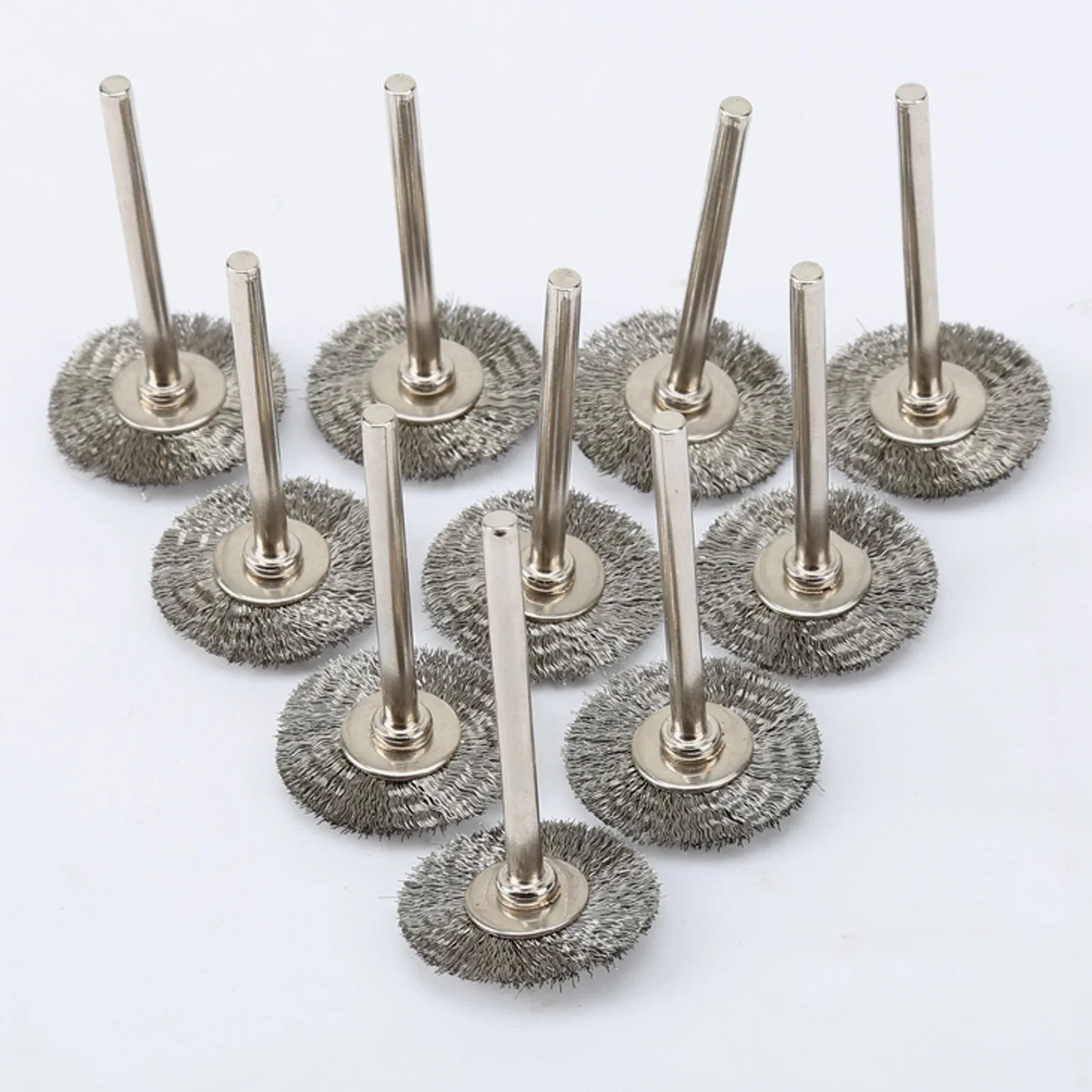 

10pcs 22mm Stainless Steel Rotary Brushes Polishing Wire Wheel fit Mini Drill Grinder Tools Dremel Accessories Sanding