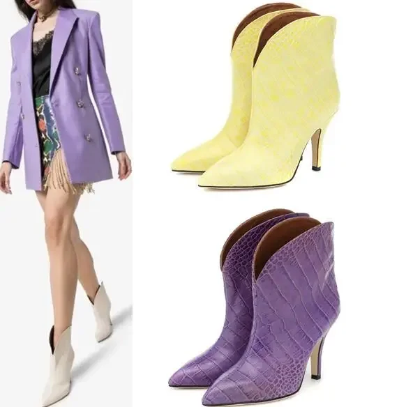 Dipsloot/Новые женские модные желтые белые черные короткие ботинки с крокодиловым