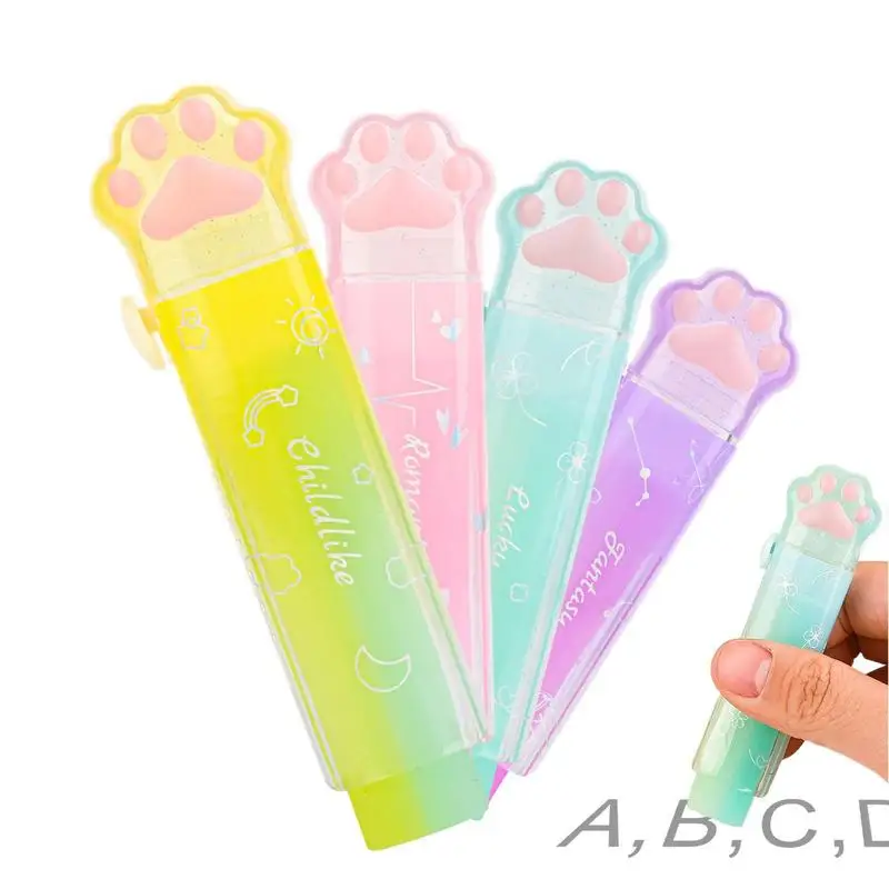 

Эстетические ластики, выдвижные ластики в виде котят, Мультяшные школьные ластики, офисные принадлежности для рисования, подарки для детей и студентов, 4 шт.