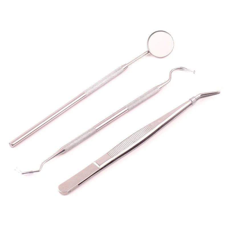 

3Pcs Dental instrument dentist Kit Tooth Cleaning tools Mouth Mirror Probe Hook Pick Tweezer Set Dentistry dentista Prepare Tool