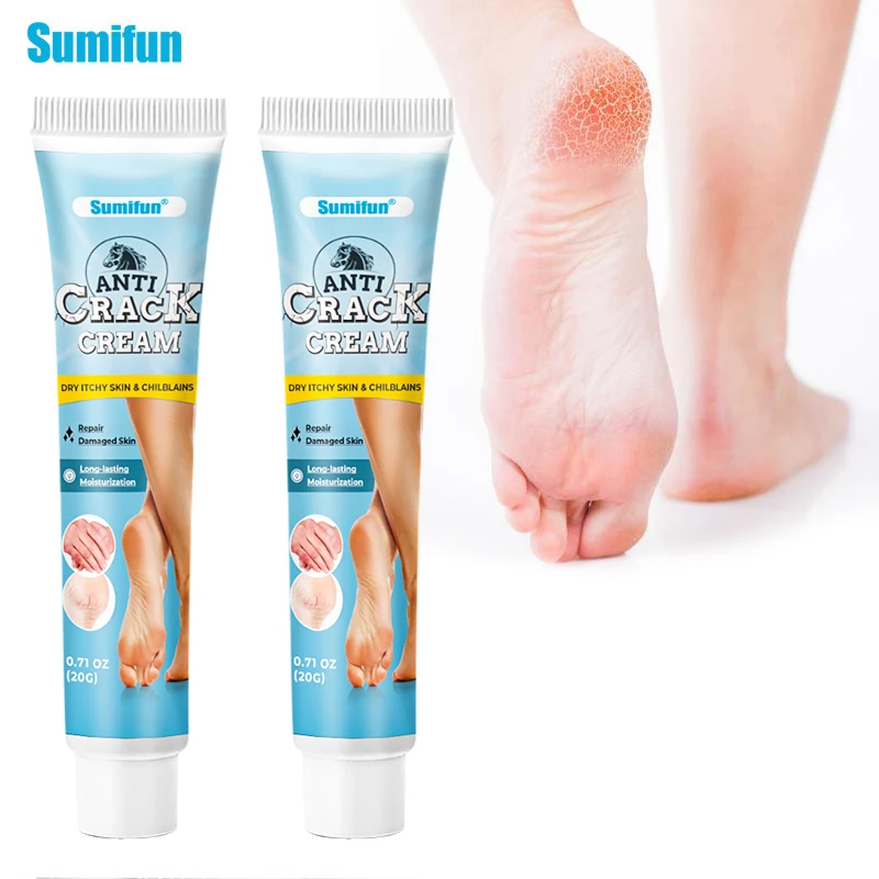 

2Pcs Sumifun Horse Oil Anti-Crack Cream Remove Hand Foot Dead Skin Moisturizing Ointment Heel Dry Cracked Repair Medical Plaster