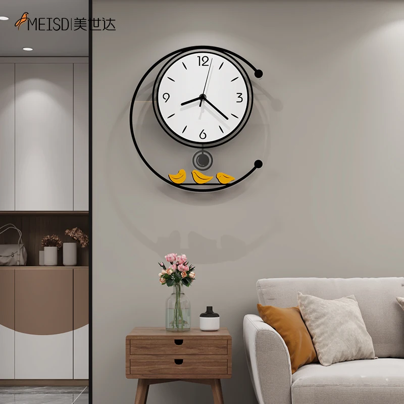 

MEISD Silent Wall Clock Mechanism Kitchen Pendulum Watches Home Decorative Needles Horloge Round Living Room Decor Free Shipping