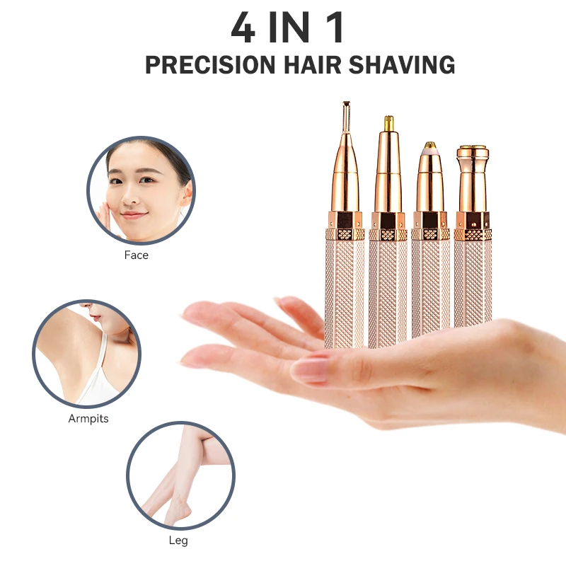 Electric Razor for Women New 4 In 1 Lady Shaver Eyebrow Trimmer Nose Hair Epilator Rechargeable Eyebrow Trimmer enlarge