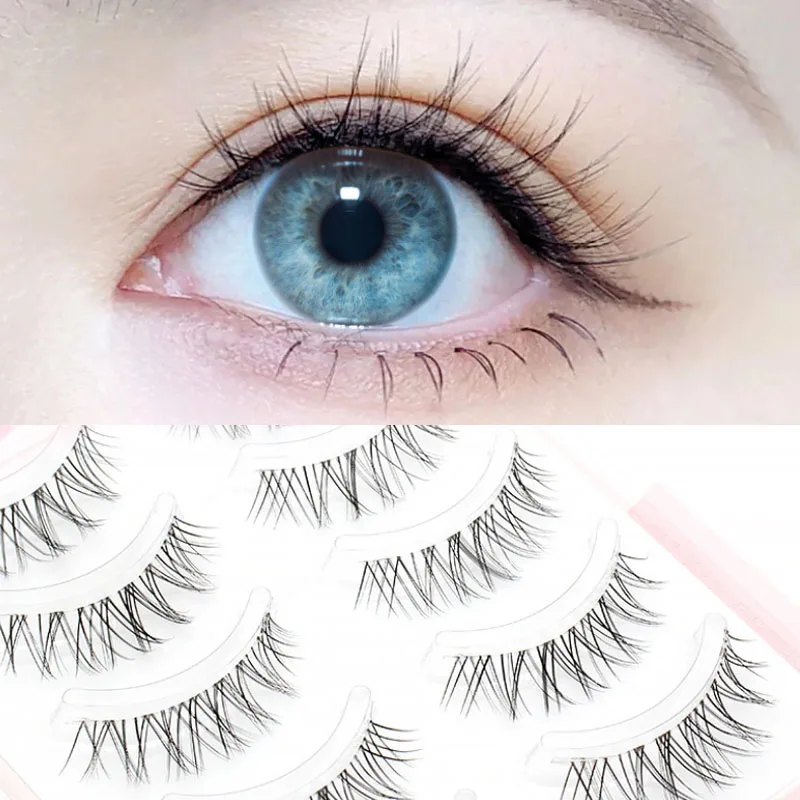 

Натуральные острые накладные ресницы, насыщенные густые Искусственные ресницы для макияжа, имитация ресниц с эффектом прививки, ресницы дл...