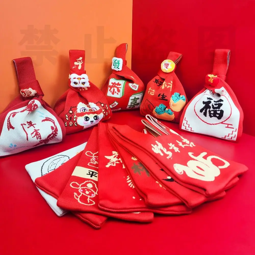 Модная сумка на запястье с мультяшным узлом плетение 2025 года змея новогодняя