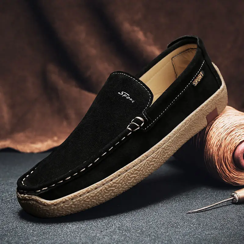 

2022 New Men's Retro Casual Shoes Non-slip Breathable Beef Tendon Bottom Lazy Flat Shoes