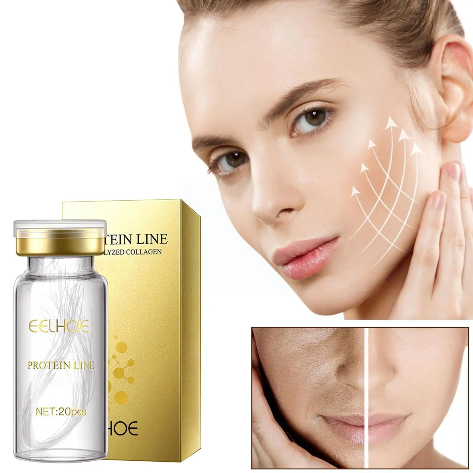 

No Needle Face Filler Thread Anti Aging Lifting Face Essence Line Wrinkle Lines Absored Protein Skin Peptide Remove Carved V3R9