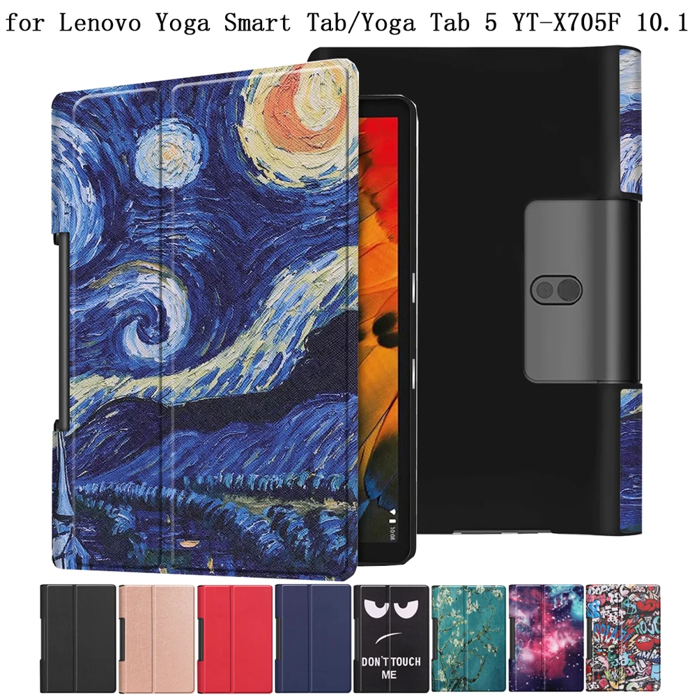 

Чехол для планшета из искусственной кожи для Lenovo Yoga Tab 5 tab5 YT X705F, чехлы для Lenovo Yoga Smart Tab 10,1, чехол-книжка с подставкой