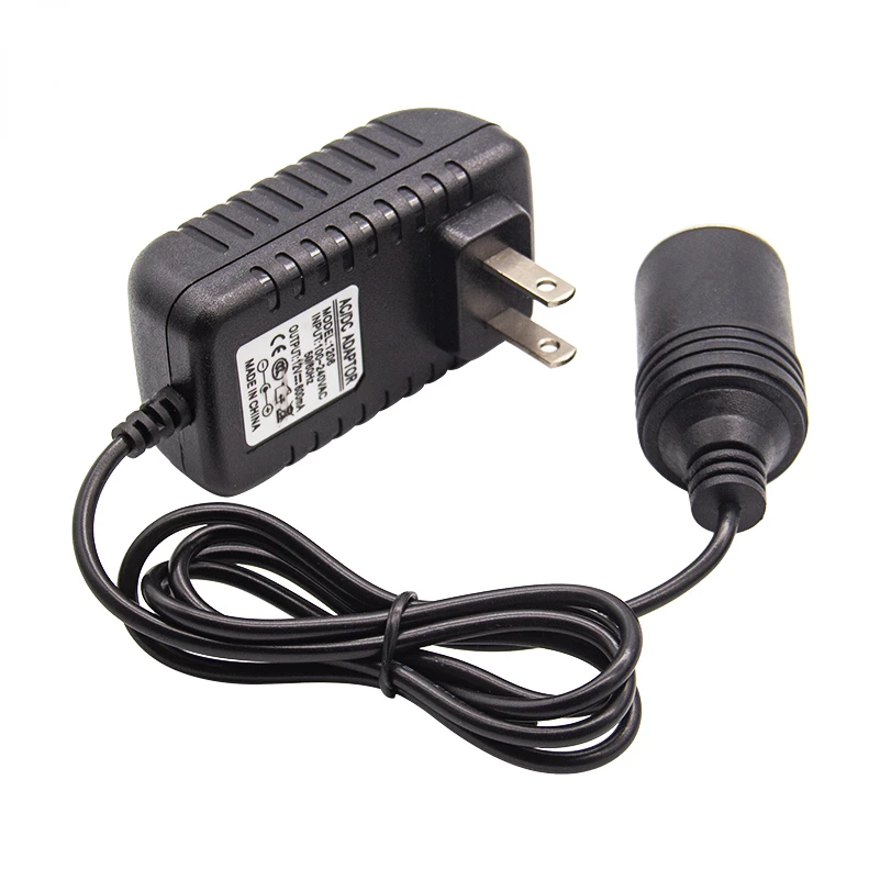 

Black 220V to 12V Portable Car Cigarette Lighter Socket Adapter Converter for Car EU UK US Plug Accessories