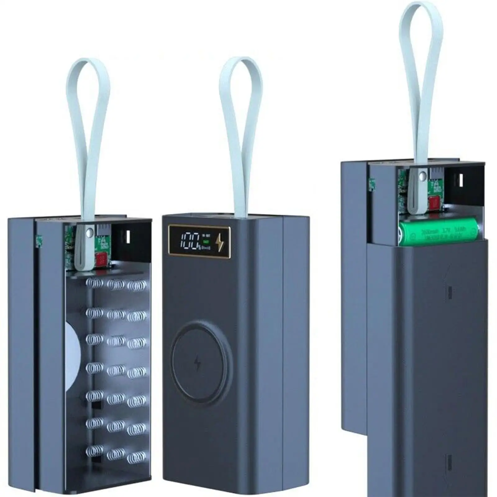 

21*18650 Battery Storage Box Welding Free PD Quick Charger Charge 18650 Wireless Bank Battery DIY Case Box Shell Power Remo Q7T7