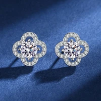 real 0 5 carat d color moissatine stud earrings for women 18k gold color 100 925 sterling silver wedding party fine jewelry