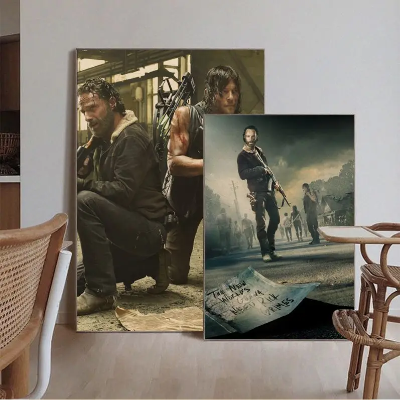 

The Walking Dead Movie Sticky Posters Waterproof Paper Sticker Coffee House Bar Room Wall Decor