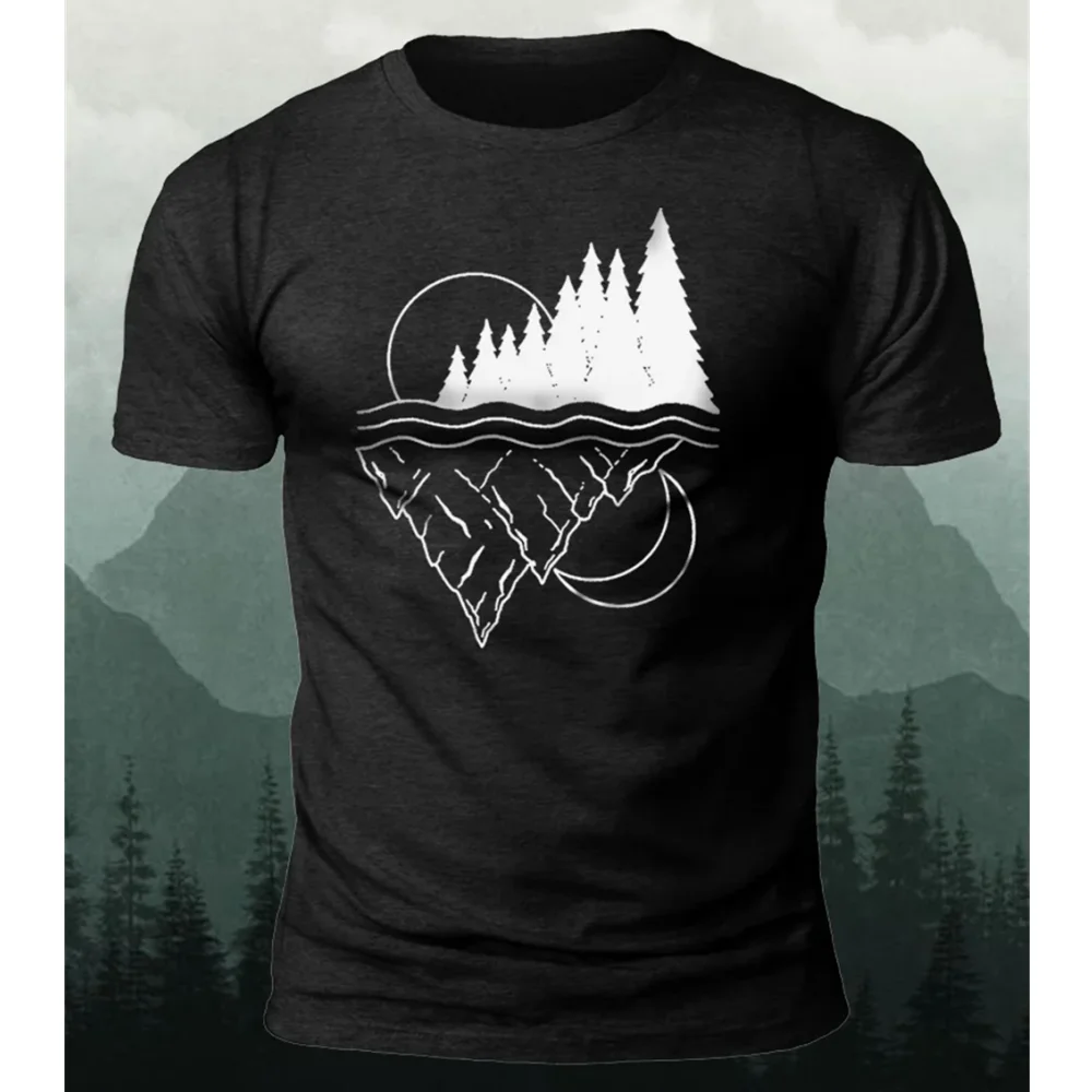 

2023 Summer Men'S T-Shirt Abstract Mountain 3d Print Men T-Shirt Loose Plus Size Shirt Fashion Top Sports Casual Tees Streetwear