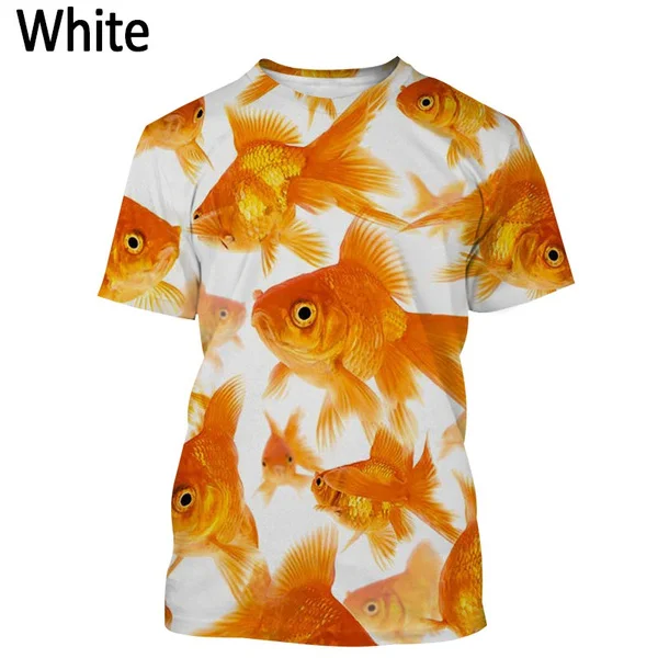 

Новейшая уличная одежда с 3D-принтом золотой рыбки, боевых рыбок, тропических рыбок, крутая Мужская футболка в стиле хип-хоп